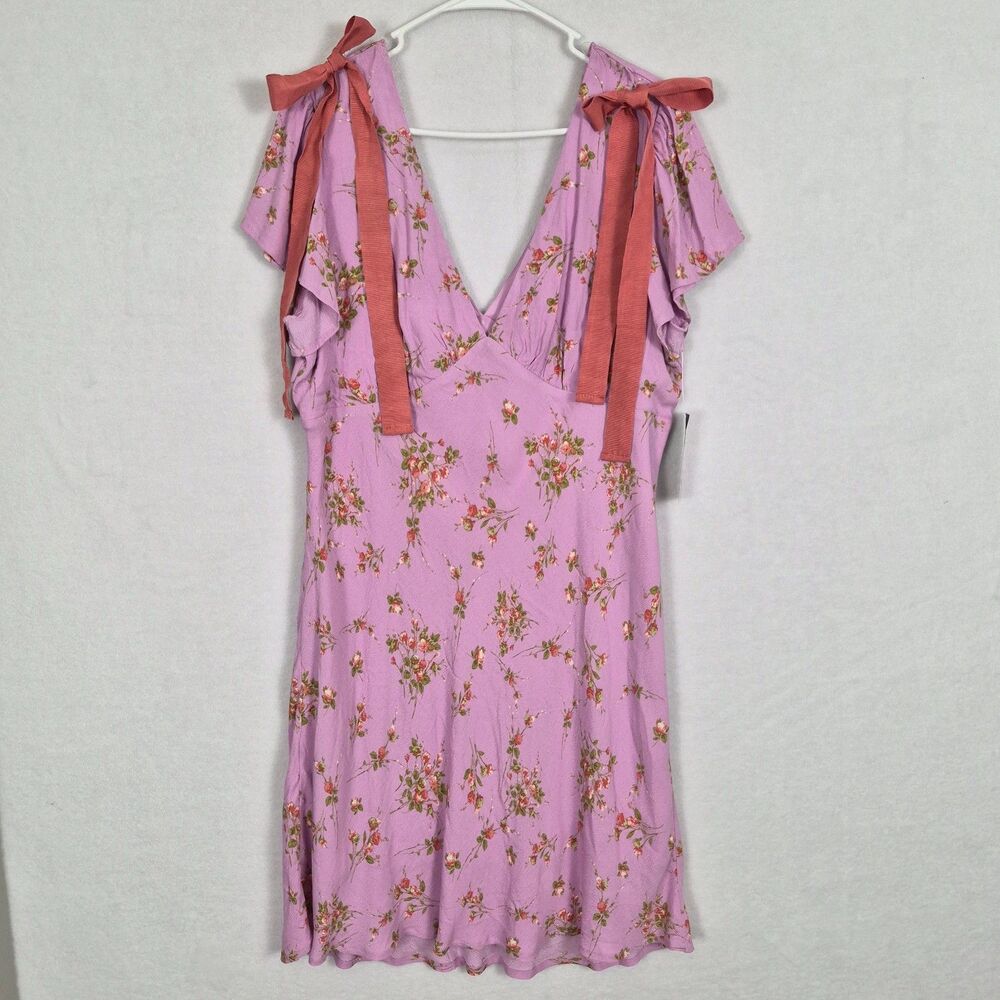 NWOT Wild Fable XL Pink Floral Mini Dress Flutter Sleeve Romantic Whimsy Fairy